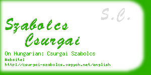 szabolcs csurgai business card